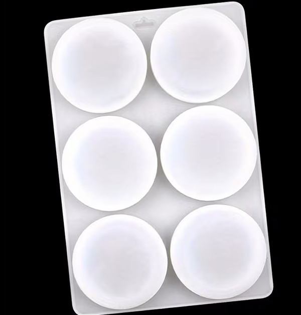 FORMA DE SILICONE PARA SABONETE REDONDO 6 CAVIDADES