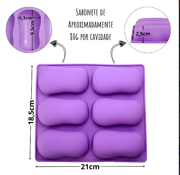 FORMA DE SILICONE PARA SABONETE OVAL