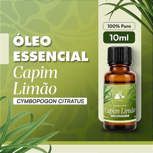 ÓLEO ESSENCIAL DE CAPIM LIMÃO VEGANO E ORGÂNICO 10 ML