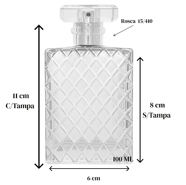 FRASCO DE VIDRO PERFUME MAISON 100ML