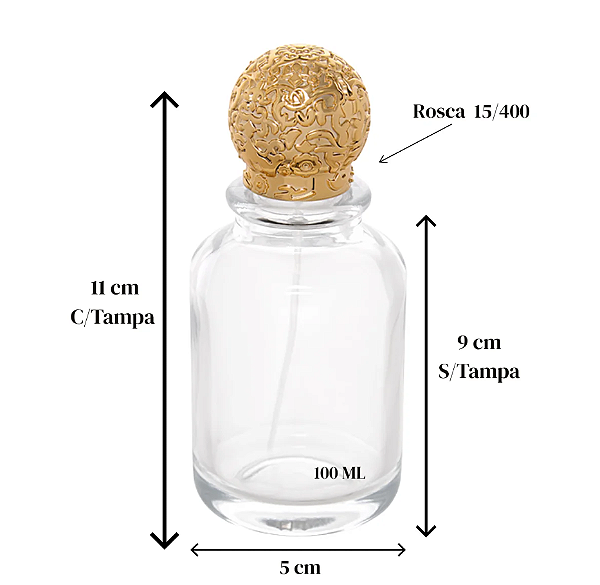 FRASCO DE VIDRO PERFUME SOLARE100ML