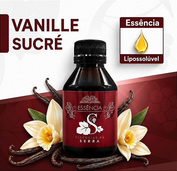 VANILLE SUCRÉ 100ML ESSÊNCIA LIPOSOLÚVEL - PREMIUM E CONCENTRADA PARA VELAS, SABONETES E COSMÉTICOS ARTESANAIS
