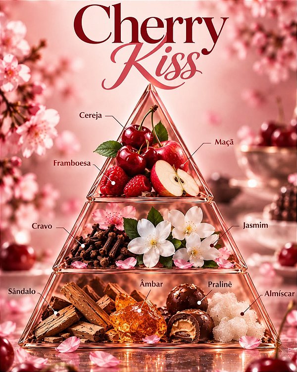 SAKURA CHERRY KISS 100ML ESSÊNCIA LIPOSOLÚVEL - PREMIUM E CONCENTRADA PARA VELAS, SABONETES E COSMÉTICOS ARTESANAIS