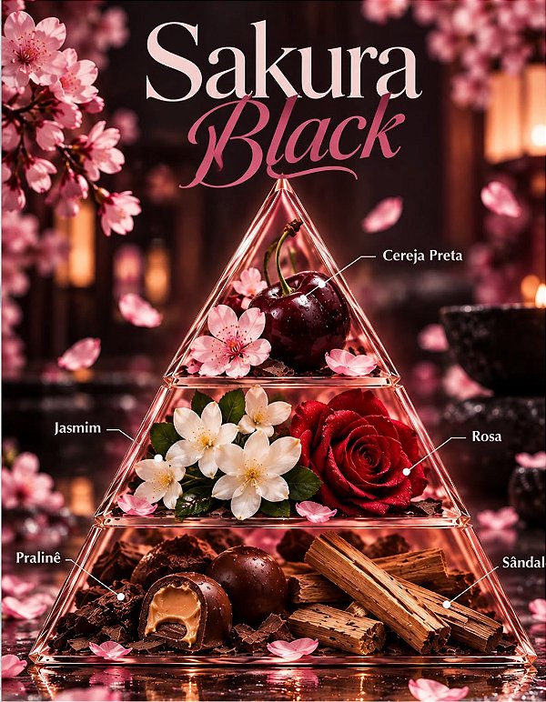 SAKURA BLACK 100ML ESSÊNCIA LIPOSOLÚVEL - PREMIUM E CONCENTRADA PARA VELAS, SABONETES E COSMÉTICOS ARTESANAIS