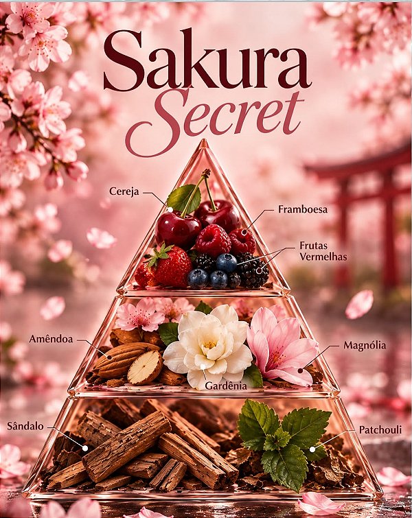 SAKURA SECRET 100ML ESSÊNCIA LIPOSOLÚVEL - PREMIUM E CONCENTRADA PARA VELAS, SABONETES E COSMÉTICOS ARTESANAIS