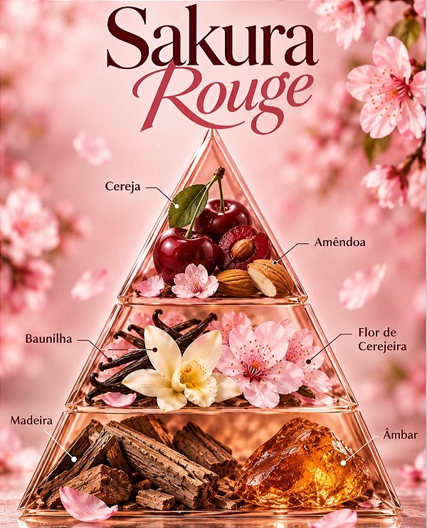 SAKURA ROUGE 100ML ESSÊNCIA LIPOSOLÚVEL - PREMIUM E CONCENTRADA PARA VELAS, SABONETES E COSMÉTICOS ARTESANAIS