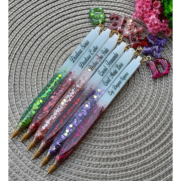 Caneta com Frases Fé e Gratidão – Kit c/ 5 unid | Cores Variadas
