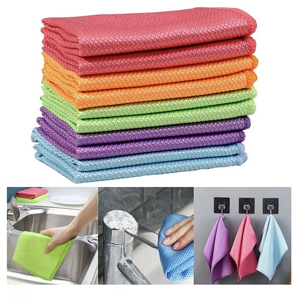 TOALHA MÁGICA ESCAMA DE PEIXE 30x40 Kit 05UN