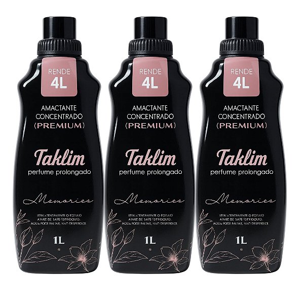 Kit 3x Amaciante Taklim Memories 1L Concentrado Premium