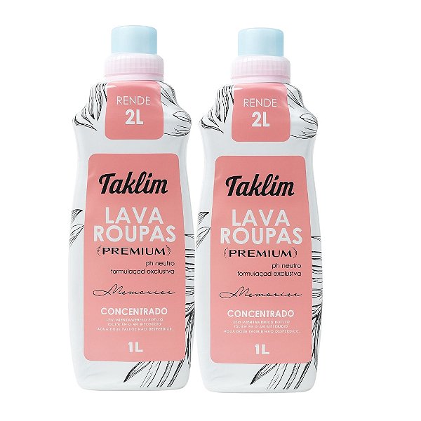 Kit 2x1L Lava Roupas Premium Taklim  Alta Performance e Perfume Duradouro
