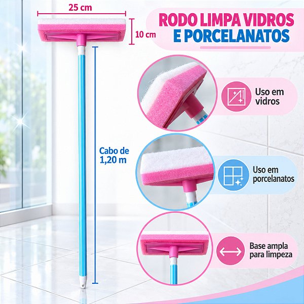 RODO ESPONJA ABRASIVA P/VIDRO E PORCELANATO