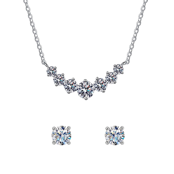 Conjunto Dianne Luz em Prata 925 com Zirconia 5mm