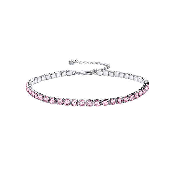 Pulseira Dianne Europe Pink em Prata 925 com Zircônias