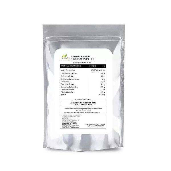 Cúrcuma Pura em Pó  Premium (Açafrão Da Terra) 1KG