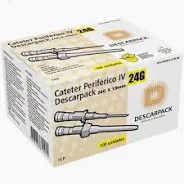CATETER INTRAVENOSO TEFLON 24G DESCARPACK CX 100 UN