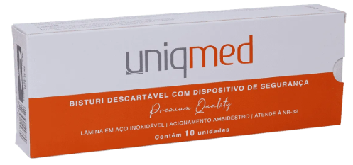 BISTURI DE SEGURANÇA N 20 CABO 4 UNIQMED CX 10 UN