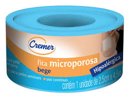 FITA MICROPOROSA BEGE 2,5CM X 4,5M CREMER UN