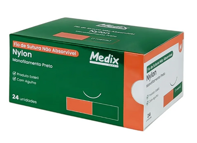 FIO SUTURA NY 6-0 45CM 3/8 15MM MEDIX CX 24UN