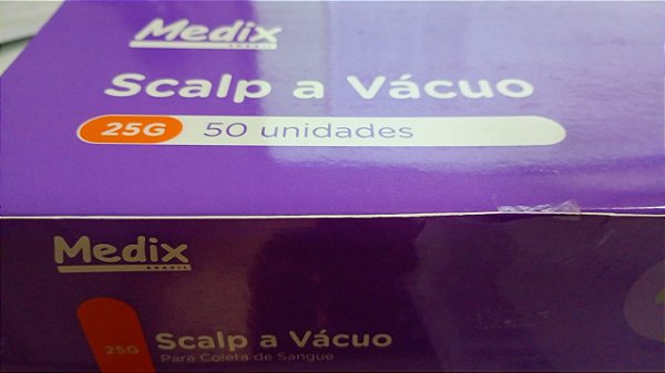 SCALP A VACUO 25G COLETA DE SANGUE MEDIX CX 50 UN