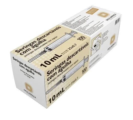 SERINGA S/ AGULHA 10ML LUER SLIP DESCARPACK CX 100 UN