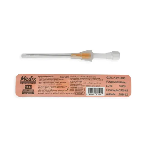 CATETER INTRAVENOSO TEFLON 14G MEDIX CX 100UN