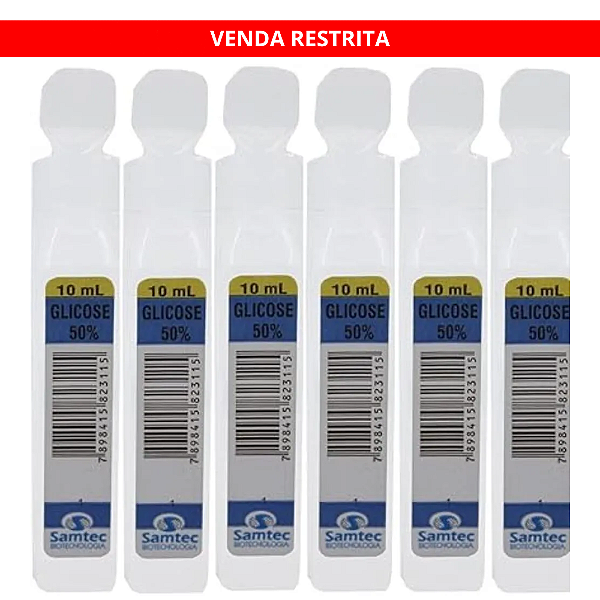 GLICOSE 50% 10ML SAMTEC CX 200 UN