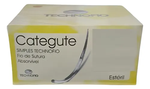 FIO CATEGUTE SIMPLES 0 90CM 1/2 50MM TECHNOFIO CX 24UN