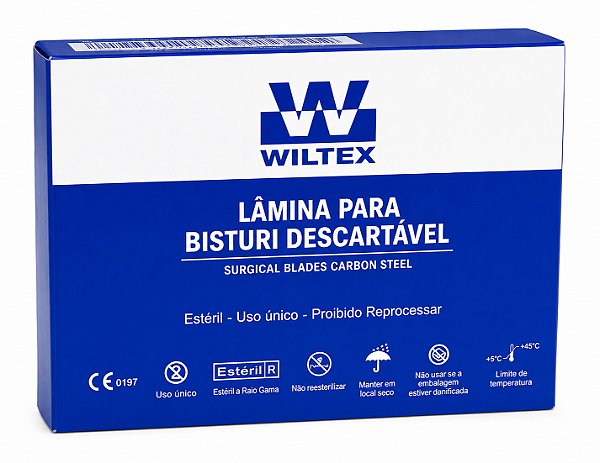 LAMINA DE BISTURI AÇO CARBONO N 11 WILTEX CX 100 UN