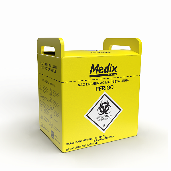 COLETOR MAT. PERFUROCORTANTE PREMIUM 7L MEDIX UN