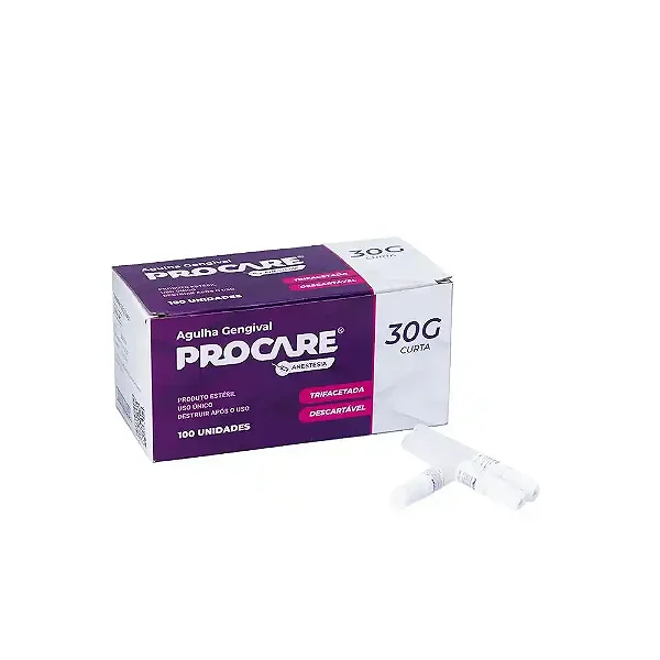 AGULHA GENGIVAL 30G CURTA PROCARE CX 100 UN