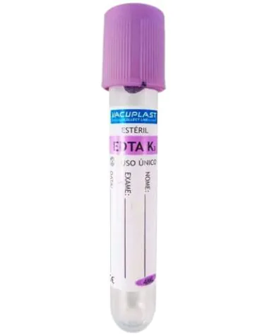 TUBO DE COLETA DE SANGUE EDTA K3 4ML ROXO LABOR IMPORT PCT 100UN