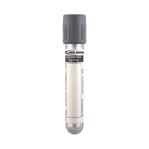 TUBO DE COLETA DE SANGUE FLUORETO DE SÓDIO 4ML CINZA LABOR IMPORT PCT 100UN