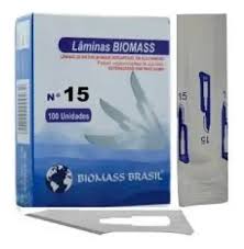 LAMINA DE BISTURI AÇO CARBONO N 15 BIOMASS CX 100 UN