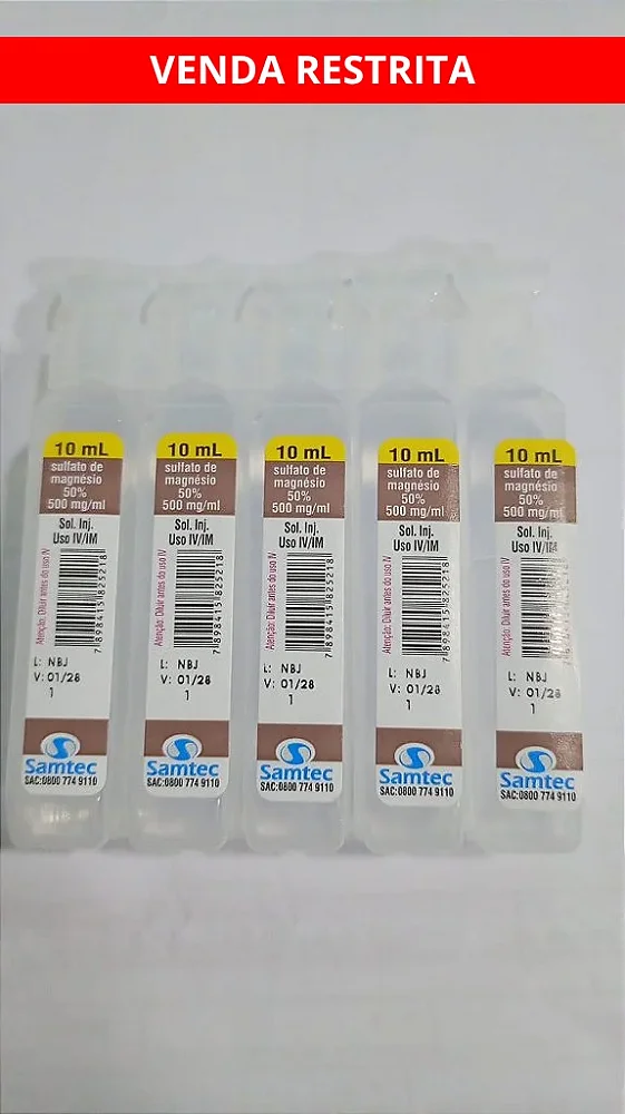 SULFATO DE MAGNÉSIO 50% 10ML SAMTEC CX 200 UN