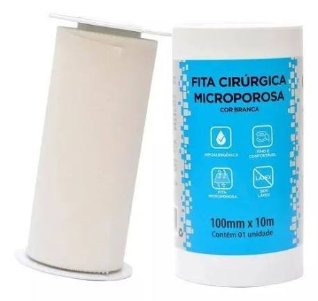 FITA MICROPOROSA BRANCA 100MM X 10M CIEX UN