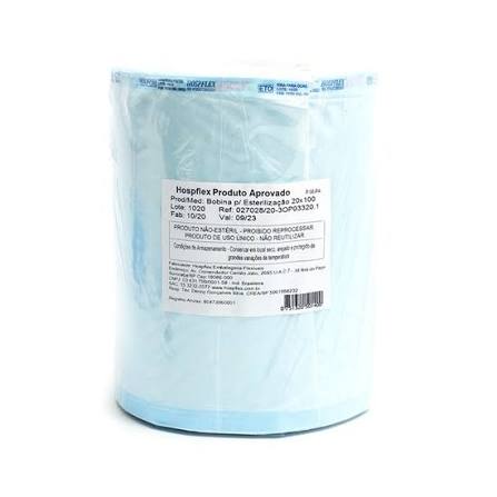 EMBALAGEM ESTERILIZAÇÃO EM PAPEL GRAU CIRÚRGICO 20X100 HOSPPFLEX ROLO