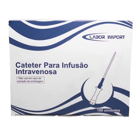 CATETER PARA INFUSÃO INTRAVENOSA 22G LABOR IMPORT CX 100 UN