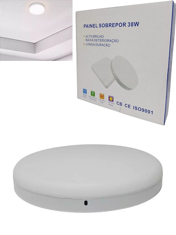 Plafon Led Borda Infinita 38w Soberpor Redondo 22cmx22cm Bivolt Branco Frio 6500K