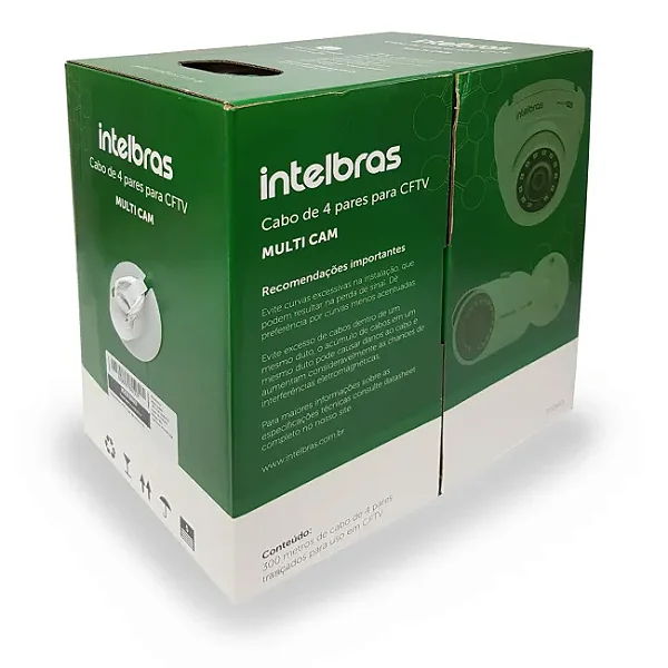 Cabo de Rede Intelbras MC8CBR Multi Cam 8 Vias Para CFTV - Caixa 300 Metros