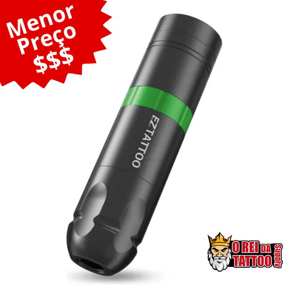 Pen Maquina De Tatuagem Tattoo Cartucho Ez Sem Fio Caster - Verde