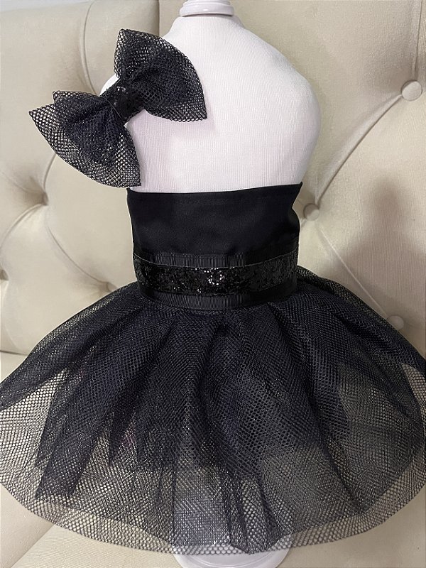 Saia e Laço Pet Coleção Glamour Preto