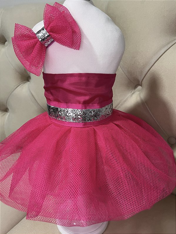 Saia e Laço Pet Coleção Glamour Pink