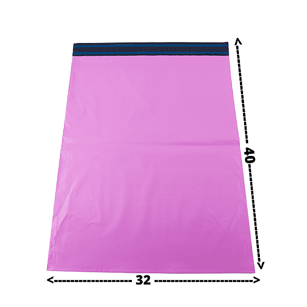 Envelope Plástico de Segurança - Rosa 32x40 cm