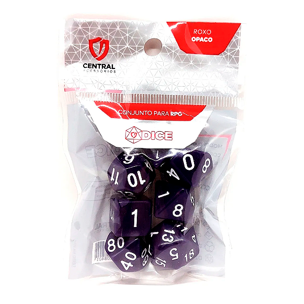 Central Dice - RPG: Opaco Roxo e Branco