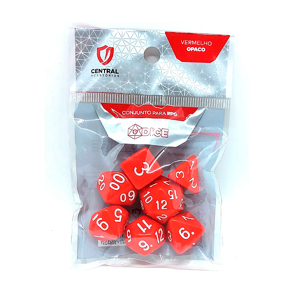 Central Dice - RPG: Opaco Vermelho e Branco
