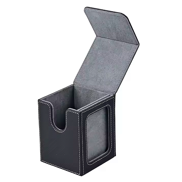 DECKBOX COM JANELA ATÉ 120 CARDS FECHAMENTO MAGNETICO - CINZA