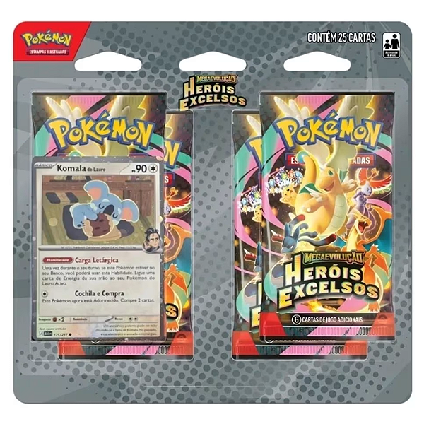 BLISTER QUÁDRUPLO MEGAEVOLUÇÃO 2.5 - HERÓIS EXCELSOS – KOMALA (PT-BR)