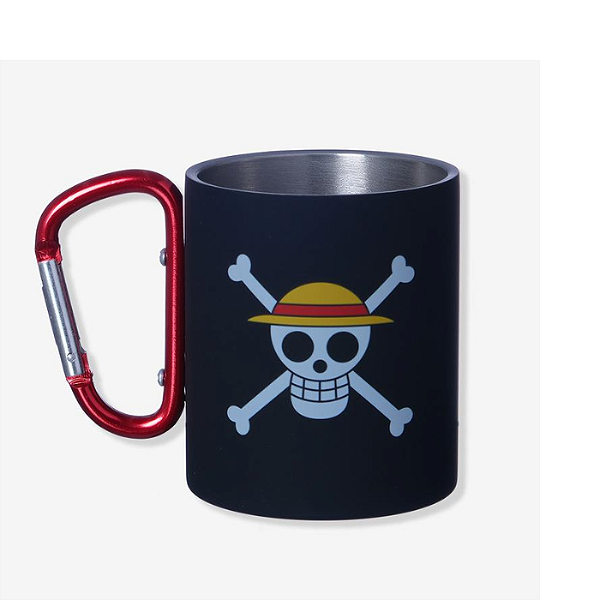 CANECAONE PIECE EM AÇO INOX C MOSQUETAO 300ML OFICIAL