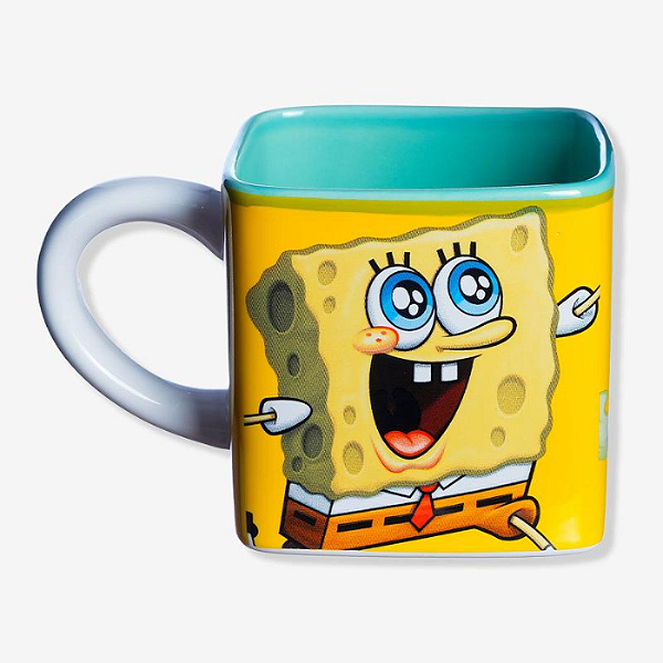 CANECA BOB ESPONJA FORMA CUBO 300ML -OFICIAL