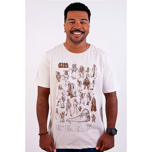 CAMISETA PITICAS STAR WARS OFICIAL COR AREIA